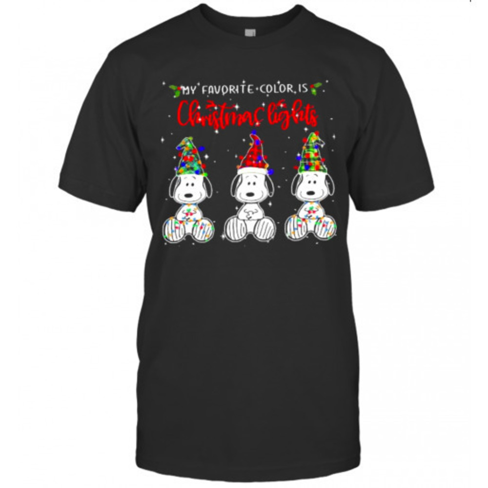 My Favorite Color Is Christmas Lights Snoopys Xmas Tshirt